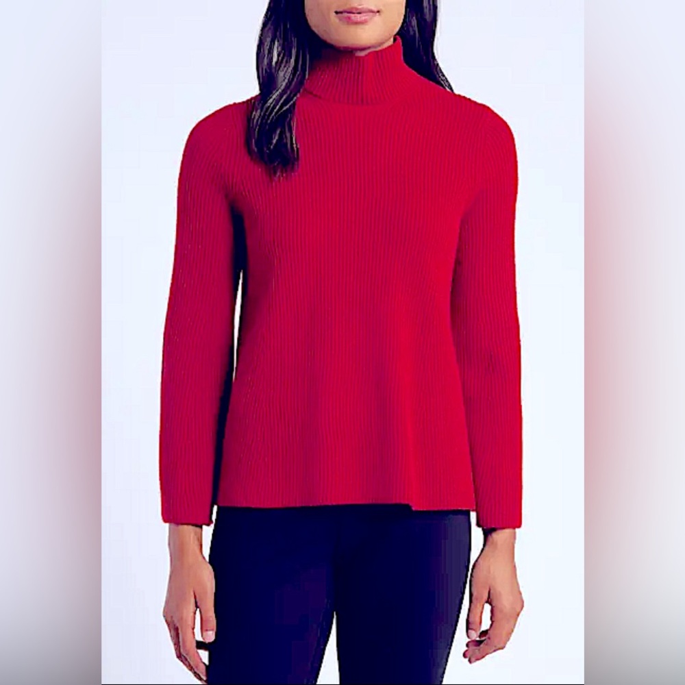 VINTAGE Wool Petite Turtle Neck Ribbed Sweater, Fits like an XS